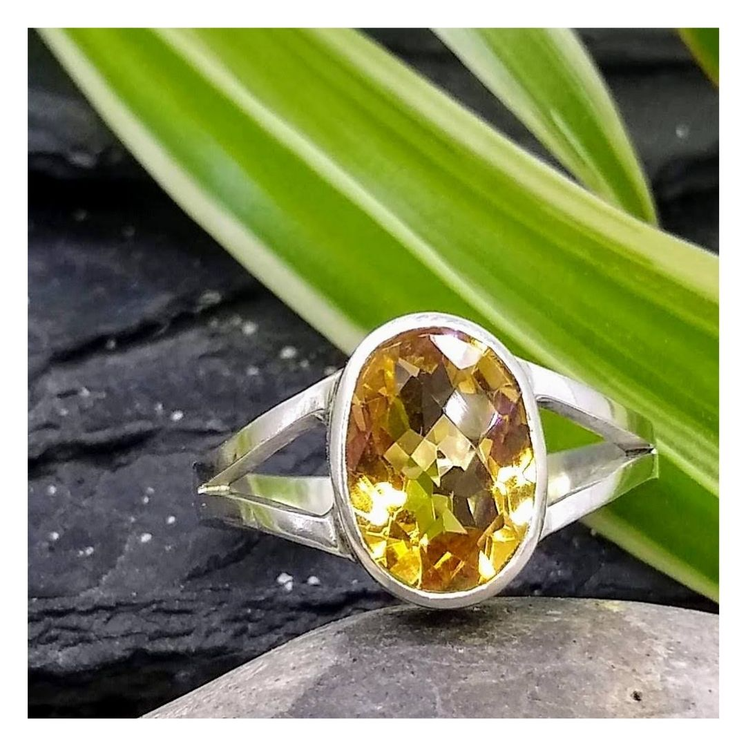 A Birthday Commission Silver and Citrine Ring